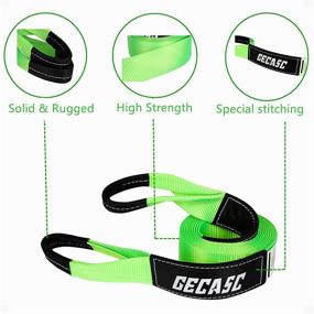 img 2 attached to 🚚 3x20 ft Recovery Tow Strap, Heavy Duty Tree Saver Winch Strap - 31518 lb Break Strength, Off Road Truck Accessory w/ Storage Bag (Green)