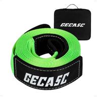 🚚 3x20 ft recovery tow strap, heavy duty tree saver winch strap - 31518 lb break strength, off road truck accessory w/ storage bag (green) logo