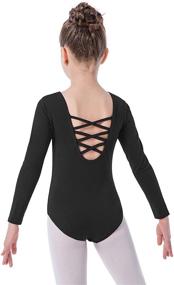 img 4 attached to MOLLDAN Crisscross Sleeve Leotards 2QT5028, Size 20 for Girls' Active Wear