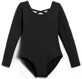 img 1 attached to MOLLDAN Crisscross Sleeve Leotards 2QT5028, Size 20 for Girls' Active Wear
