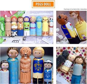 img 2 attached to 🎨 Wooden Peg Dolls Unfinished People – 40-Pack with Storage Case: Assorted Sizes, Natural Wood Shapes for DIY Arts and Crafts