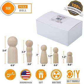 img 1 attached to 🎨 Wooden Peg Dolls Unfinished People – 40-Pack with Storage Case: Assorted Sizes, Natural Wood Shapes for DIY Arts and Crafts