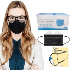 img 4 attached to Disposable Face_Masks Protective Facemasks 50PCS_BLACK