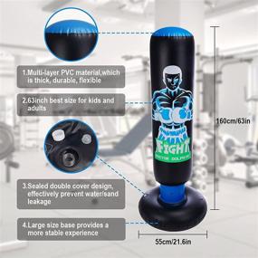 img 2 attached to 🥊 Inflatable Kids Punching Bag with Stand: The Ultimate Fitness Boxing Bag for Kids and Adults - Perfect for Kickboxing, Taekwondo, MMA, and Karate Practice!