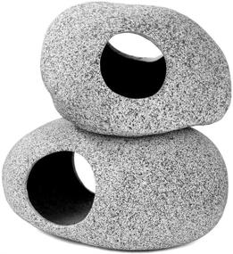 img 4 attached to Natural Stackable Rock Caves for Aquariums - Perfect Hideouts for Shrimp, Cichlids, and Fish Breeding