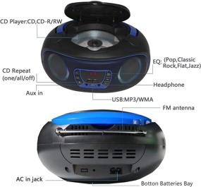 img 1 attached to Беспроводной портативный CD-плеер бумбокс с Bluetooth FM-радио USB MP3-воспроизведением | CD-MP3 плеер, работающий от сети переменного тока и постоянного тока (WCD9949)