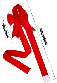 img 3 attached to Set of 6 Red Christmas Cabinet Festive Ribbons with Bows – Ideal for Christmas Party Decorations and Door Accents