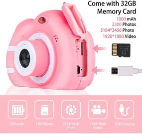 img 1 attached to 📸 SEBIDER Kids Camera 3-12 Year Old Boys Girls, 1080P 2.4 inch Toddler Video Digital Children Cameras with 32GB SD Card Included, Ideal Gift for Kids (Pink)