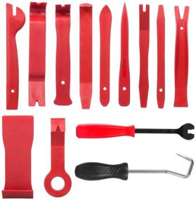 img 4 attached to 🔧 13 Piece Premium Auto Trim Removal Tool Kit for Car Vehicle Audio Video Dashboard Door Panel – Fastener Hose Remover, Pry Installer Tool Included (Bag Not Included)