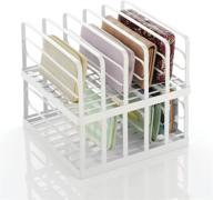 👜 mdesign metal divided stackable purse organizer 2 pack - closet storage solution for purses, clutches, wallets - matte white logo