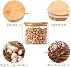 img 2 attached to 🍯 EZOWare 6-Piece Glass Food Jar Set with Airtight Bamboo Lids, 30oz + 47oz Kitchen Clear Canister Storage Containers for Candy, Cookies, Rice, Sugar, Flour, Spices, Nuts, Coffee