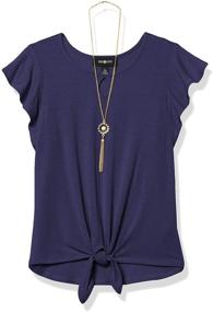 img 4 attached to Amy Byer Ribbed Flutter Sleeve Girls' Clothing and Tops, Tees & Blouses