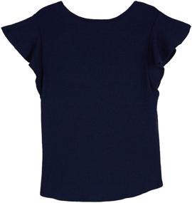 img 3 attached to Amy Byer Ribbed Flutter Sleeve Girls' Clothing and Tops, Tees & Blouses