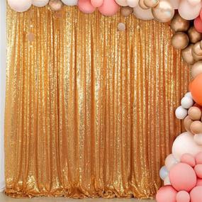 img 3 attached to 📸 ShinyBeauty Gold Sequin Backdrop - 4FTx6FT Photography and Photo Booth Backdrop for Weddings, Parties, Curtains, Birthdays, Christmas, Proms, and More - 48inx72in