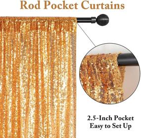 img 1 attached to 📸 ShinyBeauty Gold Sequin Backdrop - 4FTx6FT Photography and Photo Booth Backdrop for Weddings, Parties, Curtains, Birthdays, Christmas, Proms, and More - 48inx72in