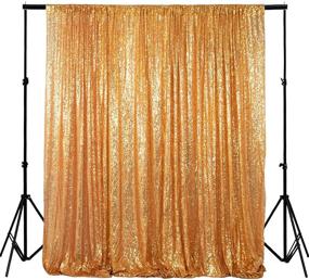 img 4 attached to 📸 ShinyBeauty Gold Sequin Backdrop - 4FTx6FT Photography and Photo Booth Backdrop for Weddings, Parties, Curtains, Birthdays, Christmas, Proms, and More - 48inx72in