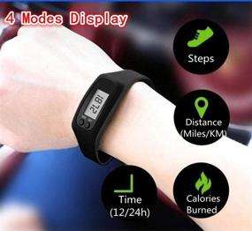 img 3 attached to 🕒 FormVan Fitness Tracker Pedometer Watch: Step Counting and Calorie Tracking for Men, Women, and Kids - Black