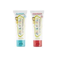 🦷 jack n' jill natural kids toothpaste - blueberry & strawberry - organic, gluten-free, vegan, bpa-free, fluoride-free - making toothbrushing fun for kids - 1.76 oz (pack of 2) logo