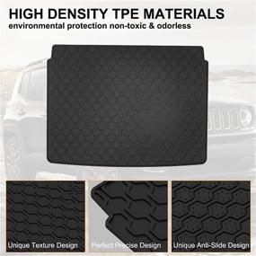 img 2 attached to 🚗 Premium Kiwi Master Rear Cargo Liners - Compatible with 2015-2021 Jeep Renegade - Slush Cargo Mat Liners - Trunk Black Tray Mat