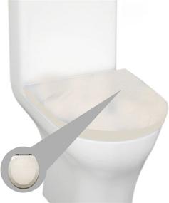 img 1 attached to 🚽 Water and Stain-Resistant Trimmer Premium Molded Wood Toilet Seats with Chrome Hinges - Silver Finish