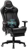 black gaming chair with massage, high back ergonomic design, adjustable headrest and lumbar support for gamers and computer users logo