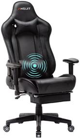 img 4 attached to Black Gaming Chair with Massage, High Back Ergonomic Design, Adjustable Headrest and Lumbar Support for Gamers and Computer Users