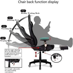 img 3 attached to Black Gaming Chair with Massage, High Back Ergonomic Design, Adjustable Headrest and Lumbar Support for Gamers and Computer Users