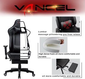 img 2 attached to Black Gaming Chair with Massage, High Back Ergonomic Design, Adjustable Headrest and Lumbar Support for Gamers and Computer Users