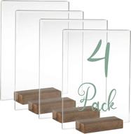 📸 ilyapa acrylic sign holders with wooden stands, pack of 4 - 8x10 inch blank table numbers set for weddings logo