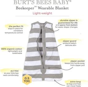 img 1 attached to 👶 Burt's Bees Baby Unisex Organic Cotton Blanket: Swaddle Transition Sleeping Bag