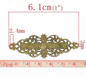 img 2 attached to 🌸 Housweety 50 Bronze Tone Filigree Flower Wrap Connector 6.1x2.4cm: Exquisite Decorative Links for Jewelry making and Crafts