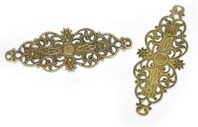 img 3 attached to 🌸 Housweety 50 Bronze Tone Filigree Flower Wrap Connector 6.1x2.4cm: Exquisite Decorative Links for Jewelry making and Crafts
