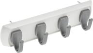 high & mighty key rail organizer hook rail, easy tool-free drywall installation, supports up to 5lbs, small size, white & silver logo