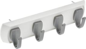 img 4 attached to High & Mighty Key Rail Organizer Hook Rail, Easy Tool-Free Drywall Installation, Supports up to 5lbs, Small Size, White & Silver