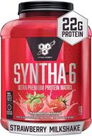 🍓 bsn syntha-6 whey protein powder: micellar casein, milk protein isolate, strawberry milkshake - 48 servings, 80 oz logo