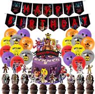 heidaman five nights at freddy's birthday party supplies - fnaf 🐻 birthday decorations set with freddy frostbear theme: banners, balloons, cake tops & more logo