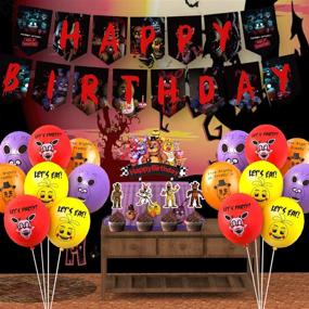 img 3 attached to Heidaman Five Nights at Freddy's Birthday Party Supplies - Fnaf 🐻 Birthday Decorations Set with Freddy Frostbear Theme: Banners, Balloons, Cake Tops & More