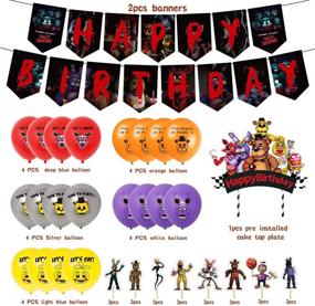 img 1 attached to Heidaman Five Nights at Freddy's Birthday Party Supplies - Fnaf 🐻 Birthday Decorations Set with Freddy Frostbear Theme: Banners, Balloons, Cake Tops & More