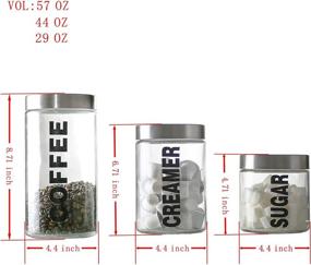 img 3 attached to 🍃 KMwares Glass Food Jars: Airtight Clear Storage Containers with Stainless Steel Lid - Set of 3 (Sizes: 57/44/29 oz)