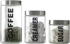 img 4 attached to 🍃 KMwares Glass Food Jars: Airtight Clear Storage Containers with Stainless Steel Lid - Set of 3 (Sizes: 57/44/29 oz)