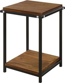 img 2 attached to 🪑 Nordic Square End Table in Walnut/Black by Convenience Concepts