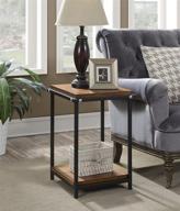 🪑 nordic square end table in walnut/black by convenience concepts logo