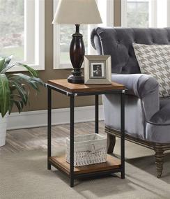 img 4 attached to 🪑 Nordic Square End Table in Walnut/Black by Convenience Concepts