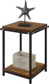 img 3 attached to 🪑 Nordic Square End Table in Walnut/Black by Convenience Concepts