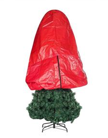 img 1 attached to 🎄 Премиум-чехол для новогодней елки - крупный размер, праздничный красный, для елки высотой 7,5 футов от Elf Stor.