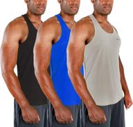 👕 ultimate performance: devops 3 pack men's y-back dri fit muscle gym workout tank top logo