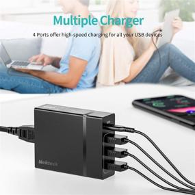 img 1 attached to Высокоскоростной USB C зарядное устройство Nekteck 4-Port 72W USB Wall Charger с поддержкой Type-C 60W Power Delivery PD Charger Station - совместимо с iPhone 12 Pro Max, MacBook Pro, iPad Pro, Dell XPS, Surface Go, Pixel - элегантный черный дизайн.