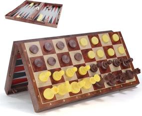 img 4 attached to QTDLXFA Magnetic Checkers Backgammon Lightweight