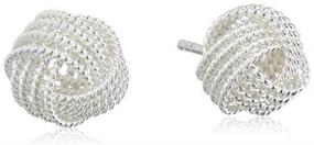 img 2 attached to 💍 Stunning NABTYJC Sterling Silver Twisted Love Knot Stud Earrings - Timeless Elegance!