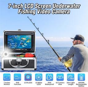 img 3 attached to 📷 Explore the Depths with the Underwater Fishing Camera: Portable Ice Fishing Camera with 30 Adjustable LEDs and 7inch 1080P IPS Monitor with DVR 16GB SD Card – Perfect for Ice, Lake, Boat, and Sea Fishing (30M)